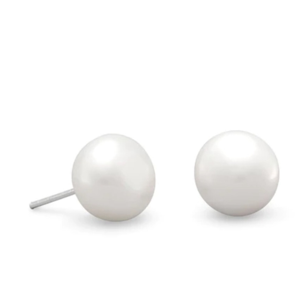 8 mm 925 Sterling Silver freshwater Pearl Earrings